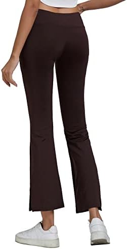 Lyanerенски женски обичен подигање јога панталони Кросовер со високи половини за трепет на распрскувачи со џеб со џеб