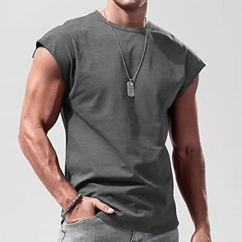 Jeeyjoo Манс маица без ракави основни исмејувачки темилики тенок фит подзлав пулвер термички цврст резервоар врвови на врвови