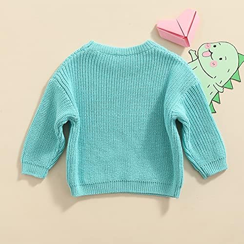 Xiaodriceee дете бебе момче плетена џемпер деца солиден долг ракав тркалезен врат пулвер врвови блуза есен зимска облека