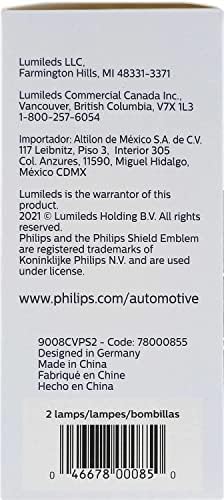 Филипс Автомобилско Осветлување 9008 Кристалвизија Платина Надградба Сијалица На Фаровите, Пакет од 2